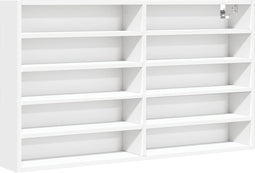 vidaXL - Vitrinekast - 100x15x58 - cm - bewerkt - hout - wit