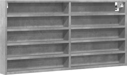 vidaXL - Vitrinekast - 100x8,5x50 - cm - bewerkt - hout - betongrijs