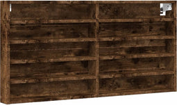 vidaXL - Vitrinekast - 100x8,5x50 - cm - bewerkt - hout - gerookt - eikenkleurig