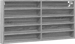 vidaXL - Vitrinekast - 100x8,5x50 - cm - bewerkt - hout - grijs - sonoma - eikenkleur