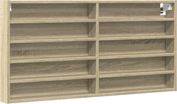 vidaXL - Vitrinekast - 100x8,5x50 - cm - bewerkt - hout - sonoma - eikenkleurig
