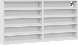 vidaXL - Vitrinekast - 100x8,5x50 - cm - bewerkt - hout - wit