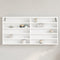 vidaXL - Vitrinekast - 100x8,5x50 - cm - bewerkt - hout - wit