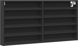 vidaXL - Vitrinekast - 100x8,5x50 - cm - bewerkt - hout - zwart