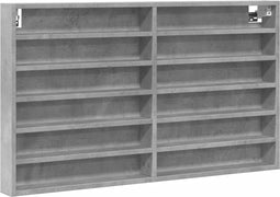 vidaXL - Vitrinekast - 100x8,5x58 - cm - bewerkt - hout - betongrijs