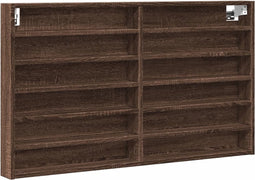 vidaXL - Vitrinekast - 100x8,5x58 - cm - bewerkt - hout - bruin - eikenkleurig