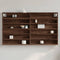 vidaXL - Vitrinekast - 100x8,5x58 - cm - bewerkt - hout - bruin - eikenkleurig