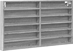 vidaXL - Vitrinekast - 100x8,5x58 - cm - bewerkt - hout - grijs - sonoma - eikenkleur