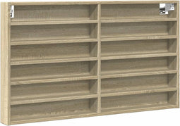 vidaXL - Vitrinekast - 100x8,5x58 - cm - bewerkt - hout - sonoma - eikenkleurig