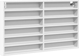 vidaXL - Vitrinekast - 100x8,5x58 - cm - bewerkt - hout - wit