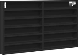 vidaXL - Vitrinekast - 100x8,5x58 - cm - bewerkt - hout - zwart