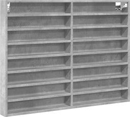 vidaXL - Vitrinekast - 100x8,5x75 - cm - bewerkt - hout - betongrijs