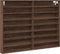 vidaXL - Vitrinekast - 100x8,5x75 - cm - bewerkt - hout - bruin - eikenkleur
