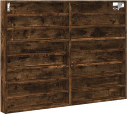 vidaXL - Vitrinekast - 100x8,5x75 - cm - bewerkt - hout - gerookt - eikenkleurig