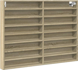 vidaXL - Vitrinekast - 100x8,5x75 - cm - bewerkt - hout - sonoma - eikenkleurig