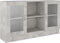 vidaXL - Vitrinekast - 120x30,5x70 - cm - bewerkt - hout - betongrijs