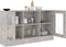 vidaXL - Vitrinekast - 120x30,5x70 - cm - bewerkt - hout - betongrijs