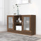 vidaXL - Vitrinekast - 120x30,5x70 - cm - bewerkt - hout - bruin - eikenkleur