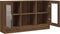 vidaXL - Vitrinekast - 120x30,5x70 - cm - bewerkt - hout - bruin - eikenkleur