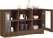 vidaXL - Vitrinekast - 120x30,5x70 - cm - bewerkt - hout - bruin - eikenkleur