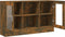 vidaXL - Vitrinekast - 120x30,5x70 - cm - bewerkt - hout - gerookt - eikenkleurig