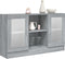 vidaXL - Vitrinekast - 120x30,5x70 - cm - bewerkt - hout - grijs - sonoma - eiken