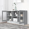 vidaXL - Vitrinekast - 120x30,5x70 - cm - bewerkt - hout - grijs - sonoma - eiken