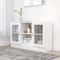 vidaXL - Vitrinekast - 120x30,5x70 - cm - bewerkt - hout - hoogglans - wit