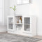 vidaXL - Vitrinekast - 120x30,5x70 - cm - bewerkt - hout - wit