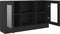 vidaXL - Vitrinekast - 120x30,5x70 - cm - bewerkt - hout - zwart