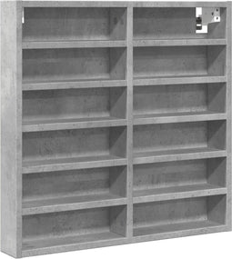 vidaXL - Vitrinekast - 60x8,5x58 - cm - bewerkt - hout - betongrijs