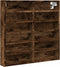 vidaXL - Vitrinekast - 60x8,5x58 - cm - bewerkt - hout - gerookt - eikenkleurig