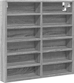 vidaXL - Vitrinekast - 60x8,5x58 - cm - bewerkt - hout - grijs - sonoma - eikenkleur