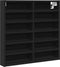 vidaXL - Vitrinekast - 60x8,5x58 - cm - bewerkt - hout - zwart