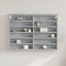 vidaXL - Vitrinekast - 80x8,5x58 - cm - bewerkt - hout - betongrijs