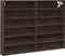 vidaXL - Vitrinekast - 80x8,5x58 - cm - bewerkt - hout - bruin - eikenkleurig