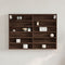 vidaXL - Vitrinekast - 80x8,5x58 - cm - bewerkt - hout - bruin - eikenkleurig