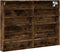 vidaXL - Vitrinekast - 80x8,5x58 - cm - bewerkt - hout - gerookt - eikenkleurig