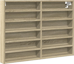 vidaXL - Vitrinekast - 80x8,5x58 - cm - bewerkt - hout - sonoma - eikenkleurig