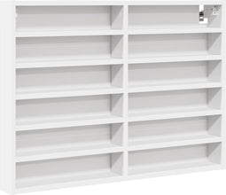 vidaXL - Vitrinekast - 80x8,5x58 - cm - bewerkt - hout - wit