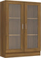 vidaXL - Vitrinekast - 82,5x30,5x115 - cm - bewerkt - hout - bruin - eikenkleur