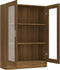 vidaXL - Vitrinekast - 82,5x30,5x115 - cm - bewerkt - hout - bruin - eikenkleur