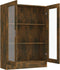 vidaXL - Vitrinekast - 82,5x30,5x115 - cm - bewerkt - hout - gerookt - eikenkleurig