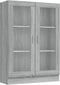 vidaXL - Vitrinekast - 82,5x30,5x115 - cm - bewerkt - hout - grijs - sonoma - eiken