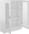 vidaXL - Vitrinekast - 82,5x30,5x115 - cm - bewerkt - hout - hoogglans - wit