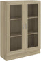vidaXL - Vitrinekast - 82,5x30,5x115 - cm - bewerkt - hout - sonoma - eikenkleurig