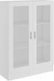 vidaXL - Vitrinekast - 82,5x30,5x115 - cm - bewerkt - hout - wit