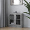 vidaXL - Vitrinekast - 82,5x30,5x80 - cm - bewerkt - hout - betongrijs