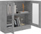 vidaXL - Vitrinekast - 82,5x30,5x80 - cm - bewerkt - hout - betongrijs