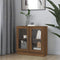 vidaXL - Vitrinekast - 82,5x30,5x80 - cm - bewerkt - hout - bruin - eikenkleur